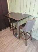 Contract Furniture Group UK poseur bar table Profile with steel base pedestal wood top complete with