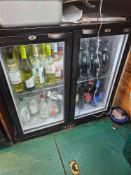 LEC BC9007KLED high-capacity Commercial Double Door Back Bar Bottle Cooler hinged Double Doors 225