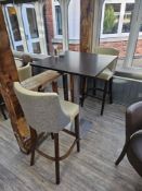 Contract Furniture Group UK poseur bar table Profile with steel base pedestal wood top complete with
