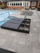 3 x Polyrattan loungers adjustable back rest 195 x 67x 21cm [Loc Destination Spa]