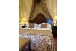 Federal Style Mahogany Bed with Cared Headboard, Half-Tester Canopy, and ispring King Set A