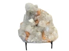 IMPRESSIVE APOPHYLITE AND STILLBITE WITH CHALCEDONY GEOLOGICAL SPECIMAN