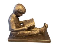 GARY PRICE AUSTIN SCULPTURES CERMAIC BRONZE TONE SCULPTURE 