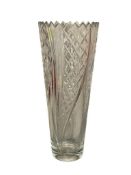 LARGE CRYSTAL FLUTED TABLE VASE