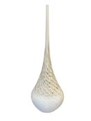 DESIGNER SIGNED HAND BLOWN ART GLASS VASE WITH GOLD HIGHLIGHTS THROUGHOUT