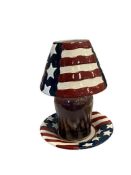 SALT CITY CERAMIC AMERICAN THEMED CANDLE HOLDER
