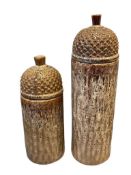 PAIR OF CERAMIC HOME DECOR DESIGNER STYLE CERAMIC LIDDED CANNISTERS
