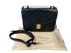LOUIS VUITTON MARKED MONOGRAM METIS POCHETTE EMPREINTE LEATHER CROSSBODY BAG