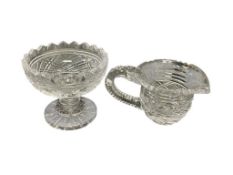 WATERFORD CRYSTAL CREAMER AND FOOTED SUGAR BOWL