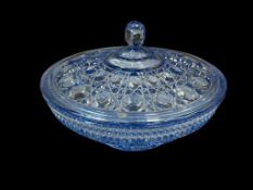 VINTAGE INDIANA GLASS ICE BLUE WINDSOR CANDY DISH