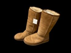 PAIR OF UGG DESIGNER CLASSIC TALL 5815 LEATHER SHEEPSKIN BOOTS