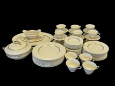 VINTAGE MID-CENTURY LENOX CRETAN GOLD GREEK KEY PATTERN CHINA SET SERVICE FOR 12