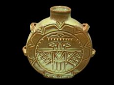 VINTAGE FRANKOMA POTTERY MAYAN CANTEEN VASE