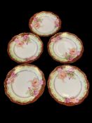 SET OF FIVE ROSENTHALE L'AIGLON CHINE DESSERT/APPETIZER PLATES