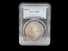 1885-0 U.S. MORGAN SILVER DOLLAR PCGS MS63 (26198740)