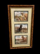 CLASSIC HUNTING HOME DECOR PRINT SET OF THREE LABRADOR DOGS INCLUDING BLACK, YELLOW, AND CHOCOLATE