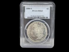 1880-S U.S. MORGAN SILVER DOLLAR PCGS MS63 (26025793)