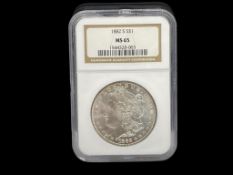 1882-S U.S. MORGAN SILVER DOLLAR NGC MS65 (1544328-003)