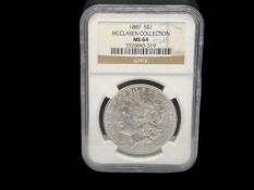 1887 U.S. MORGAN SILVER DOLLAR NGC MS64 MCCLAREN COLLECTION (3326043-319)
