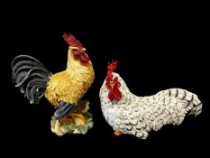 TWO FARMHOUSE KITCHEN HOME DECOR RESIN ROOSTERS