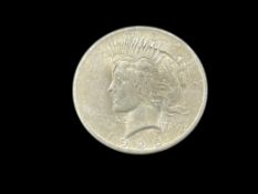 1925 U.S. PEACE SILVER DOLLAR AU