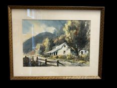 LYLE V. BALL(1909-1992) ORIGINAL WATERCOLOR PAINTING OF NEVADA HOME TITLED 