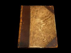 19TH CENTURY MARBLE AND LEATHER BOUND BOOK 