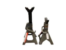 PAIR OF PITTSBUGR 3-TON AUTOMOTIVE CAR JACKSTANDS, HEAVY DUTY, GREY IN COLOR
