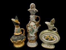 THREE VINTAGE 1960'S JIM BEAM LIQUOR DECANTERS FEATURING FLORAL MOTIF