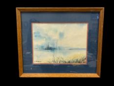 ORIGINAL WATERCOLOR ON PAPER BY POSTWAR AMERICAN PAINTER JOHN STANCIN(1916-1988)