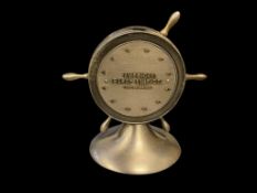 19TH CENTURY AMERICAN BARGE LINE CO. SHIPS WHEEL LIGHTER, ART DECO STYLE, SILVER TONE