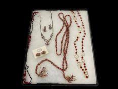 WOMANS BEADED AND RHINESTONE JEWELRYAID THROUGH TRADE EARRINGS