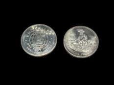 TWO VINTAGE ENGELHARD .999 FINE SILVER ROUNDS 