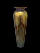 21ST CENTURY CONTEMPORARY ART GLASS VASE, HANDBLOWN TALL BODY WITH FLARED RIM, SIGNED AND DATED 2...