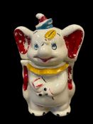 1940'S DISNEY DUMBO FIGURAL TURNABOUT COOKIE JAR HAND COLORED