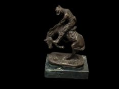 FREDERIC REMINGTON WESTERN AMERICAN BRONZE SCULPTURE, MINIATURE IN SIZE 