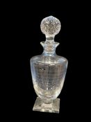 19TH CENTURY LALIQUE HAND MADE CRYSTAL DECANTER, SIGNED BY FRENCH GLASS MAKER