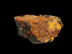 VANADINITE WITH GOETHITE GEOLOGICAL SPECIMEN, DARK BROWN, ORANGE AND BLACK IN COLOR MINED IN MORO...