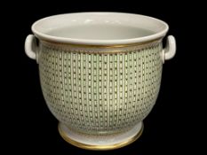 INTALIAN MADE JARDINERE PLANTER/ POT FRUIT DESIGN WITH HANDLES, MARKED ON BOTTOM