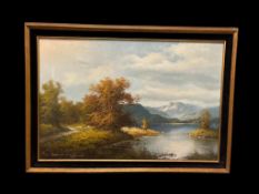 ORIGINAL OIL ON CANVAS PAINTING OF LANDSCAPE BY GERMAN PAINTER LUDWIG MUNINGER (1929-1997)