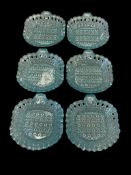 SET OF SIX CIRCA 1890'S DAISY AND BUTTON FINE CUT DESSERT/ BERRY BOWLS