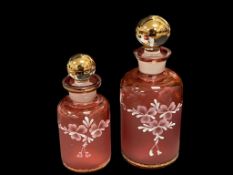 VICTORIAN PERIOD LADIES CRANBERRY FRAGRANCE/ PERFUME BOTTLES