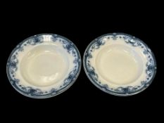ANTIQUE FORD & SONS FLOBLUE MILAN BOWLS MADE IN BURSLEM, ENG. SET OF FOUR