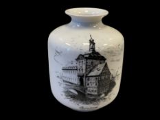 VINTAGE KAISER PORCELAIN BUD VASE WITH BAMBERG ALLES RATHAUS MADE IN W. GERMANY