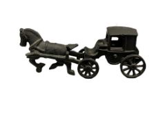 VINTAGE CAST IRON HORSE DRAWN AMISH BUGGY