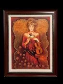 CHARLES LEE KOREAN ARTIST EMBELISHED GICLEE ON CANVAS TITLED 