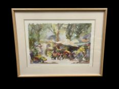 PIERRE JEAN LLADO FRENCH ARTIST PRINT TITLED LE JARDIN DE SOPHIE PENCIL SIGNED LOWER RIGHT