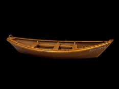 VINTAGE HAND CRAFTED PINE ROW BOAT NAMED 