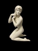 VINTAGE GOEBEL 1957 BISQUE PORCELAIN SEATED NUDE WOMAN FIGURINE NO. FN67 MADE IN GERMANY