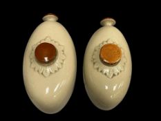 ANTIQUE ENGLISH STONEWARE BOURNE DENBY HOT WATER BOTTLES USED FOR BED OR FOOT WARMERS